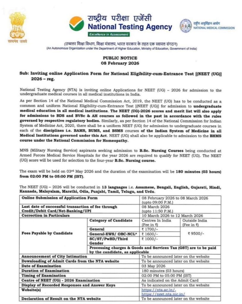 neet ug 2026 reg